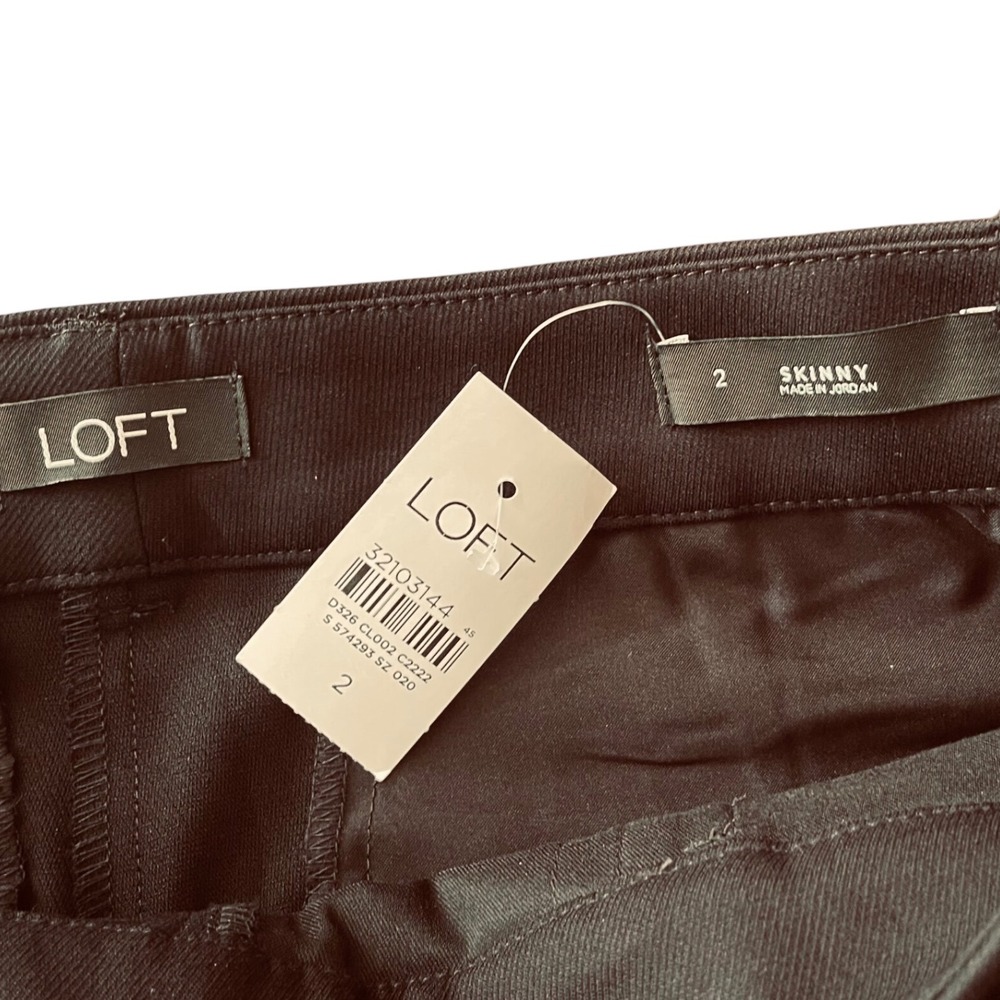 Loft The Perfect Skinny Pants Womens 2 Black Cotton Blend Stretch Trousers NEW - Picture 6 of 8
